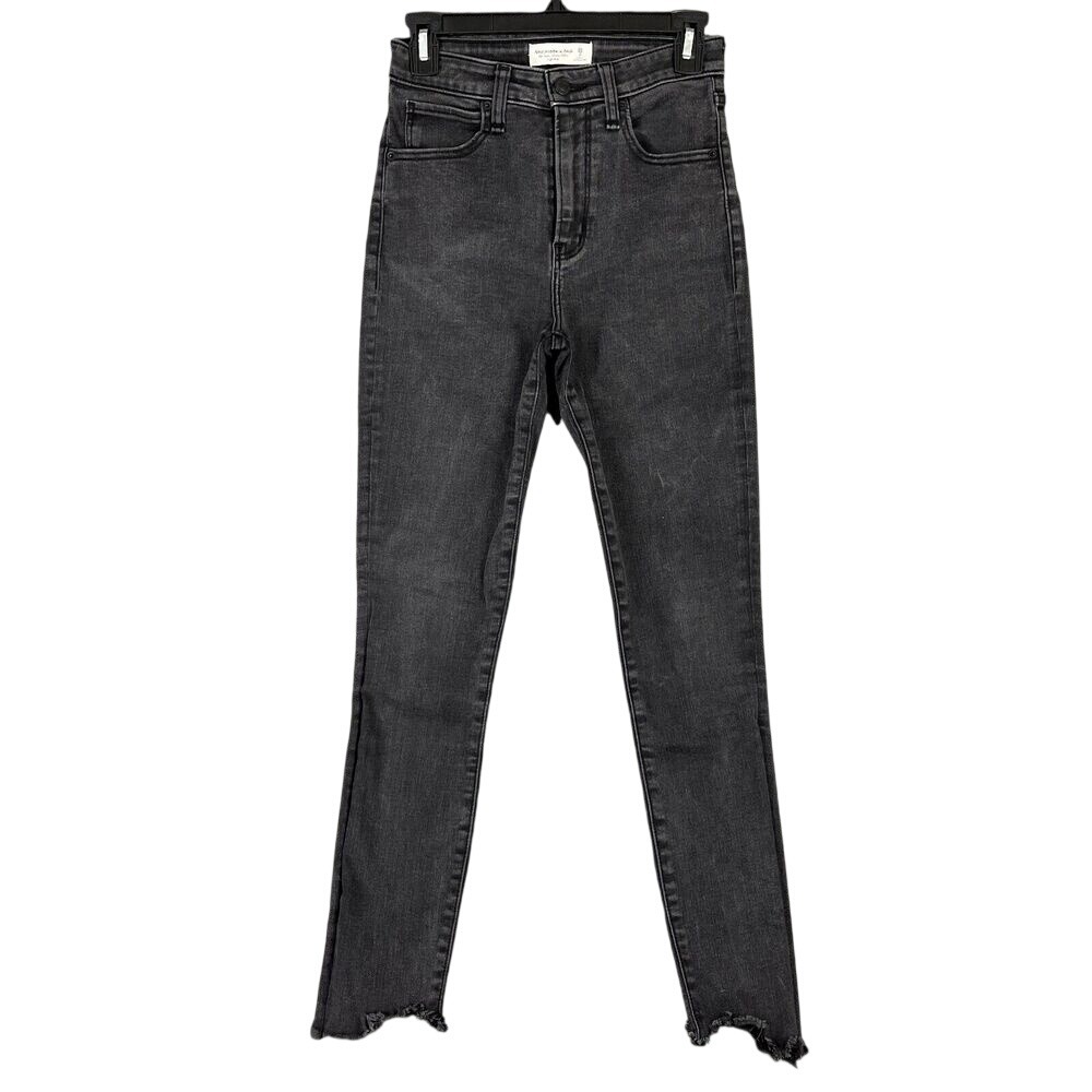 Abercrombie & Fitch Jeans Womens 2 Long Super Skinny Ankle High Rise Stretch Raw